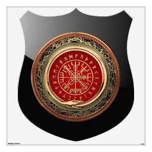 [500] Vegvisir - Viking Gold Magic Runic Compass Wall Decal