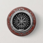 [500] Vegvisir - Viking Silver Magic Runic Compass Button