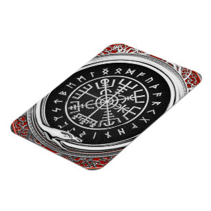 [500] Vegvisir - Viking Silver Magic Runic Compass Magnet