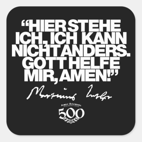 500th Anniversary Reformation Luther Quote Sticker