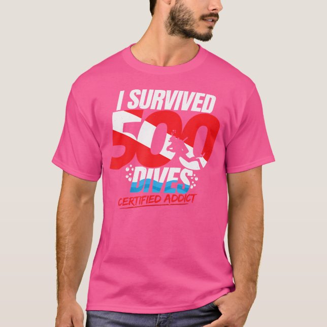500Th Dive Diver Down Flag Funny Scuba Diving T-Shirt (Front)