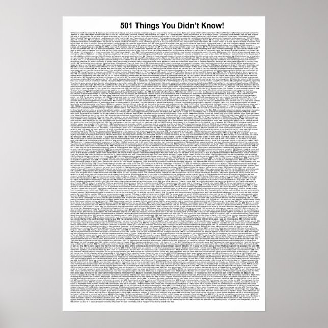 501 Things You Didn't Know (White) Poster (Front)