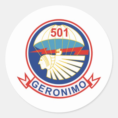 501st Parachute Infantry Regiment PIR Insignia Classic Round Sticker