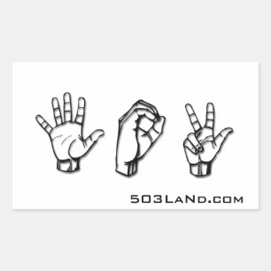 503 Handz w/ URL Rectangular Sticker