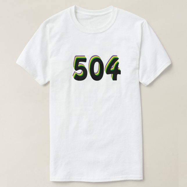 504 Area Code T-Shirt (Design Front)