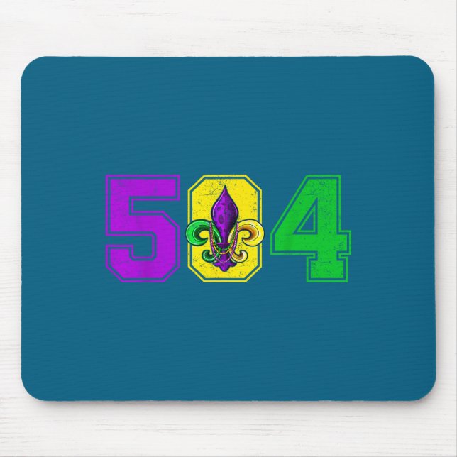 504 Fleur De Lis Mardi Design Mouse Pad (Front)