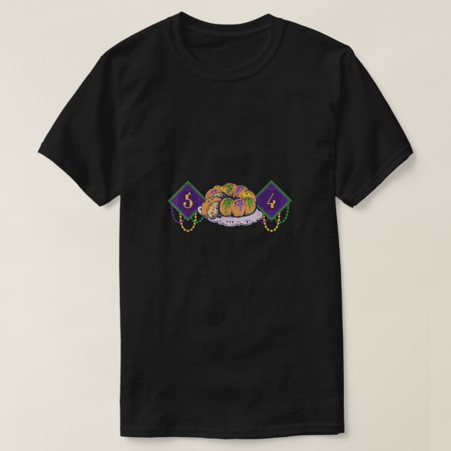 504 Mardi Gras King Cake New Orleans Parade Carniv T-Shirt (Design Front)