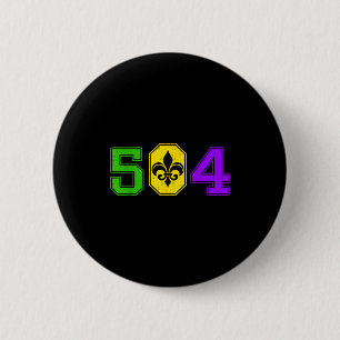 504 Mardi Gras New Orleans Louisiana Carnival Men  Button