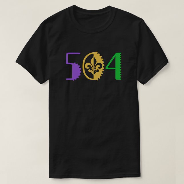 504 Mardi Gras New Orleans Louisiana La state T-Shirt (Design Front)