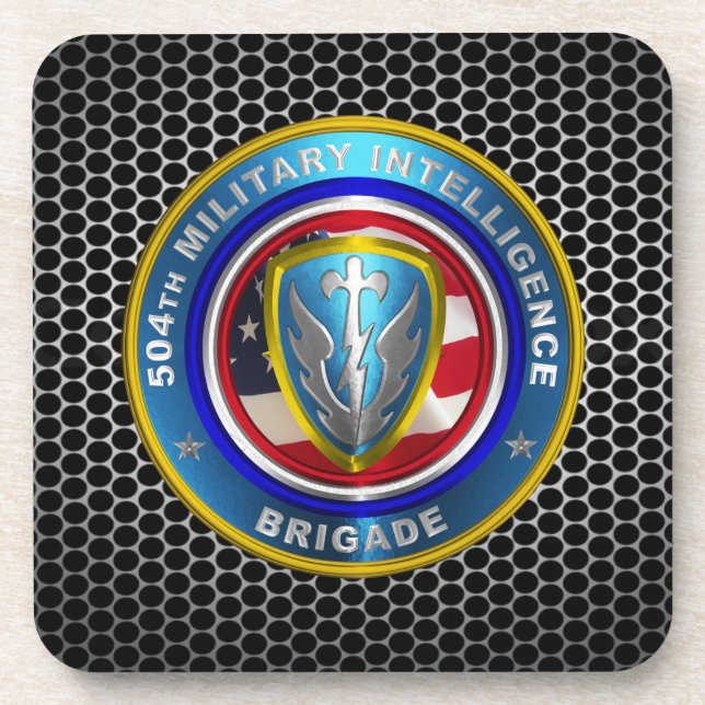 504th Military Intelligence Brigade Beverage Coaster (Front)