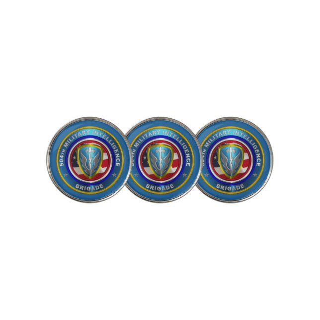 504th Military Intelligence Brigade Golf Ball Marker (3 Up)