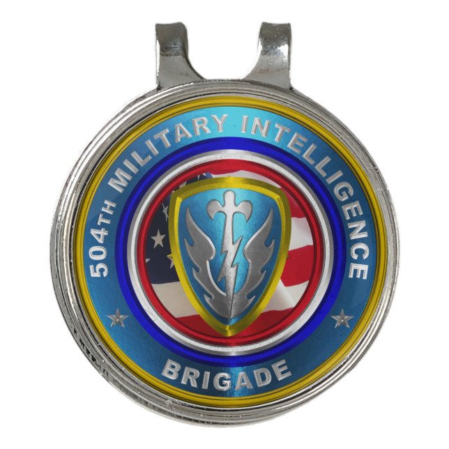 504th Military Intelligence Brigade Golf Hat Clip (Front)