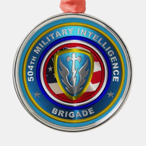 504th Military Intelligence Brigade Metal Ornament