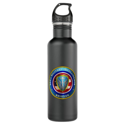 504th Military Intelligence Brigade  Stainless Steel Water Bottle