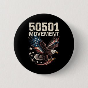 50501 American Flag In Flight Eagle With Stars Tan Button