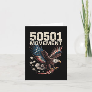 50501 American Flag In Flight Eagle With Stars Tan Card