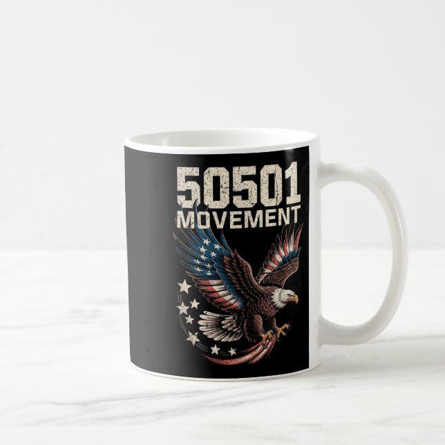 50501 American Flag In Flight Eagle With Stars Tan Coffee Mug (Right)