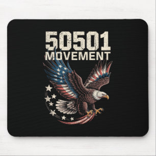 50501 American Flag In Flight Eagle With Stars Tan Mouse Pad