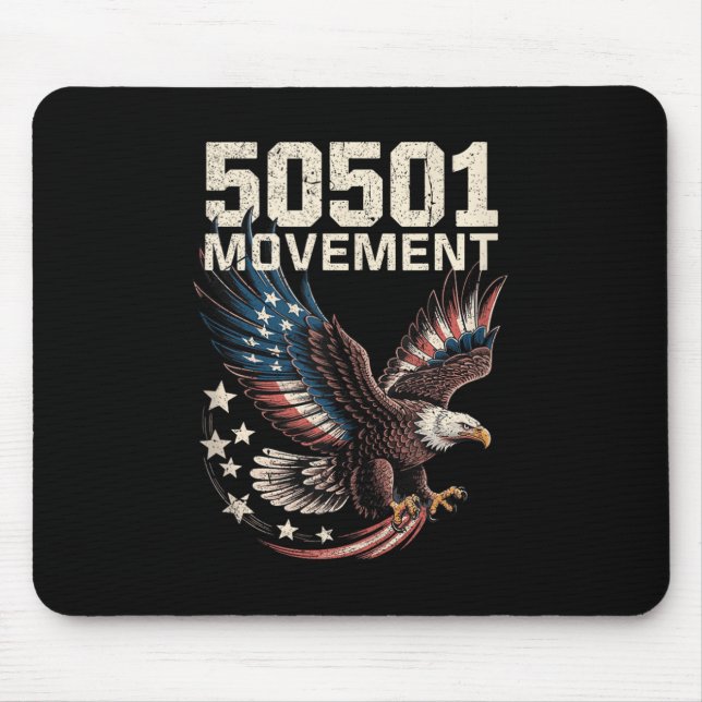 50501 American Flag In Flight Eagle With Stars Tan Mouse Pad (Front)