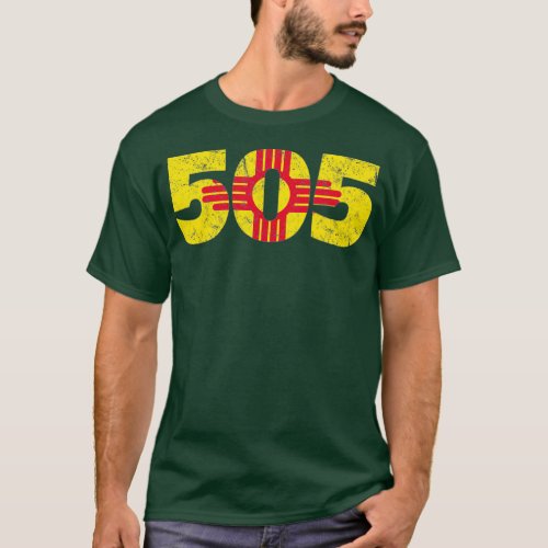 505 New Mexico Zia  Vintage Distressed  T_Shirt