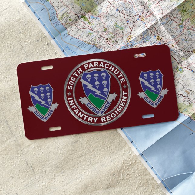 506th Parachute Infantry Regiment License Plate (In Situ)