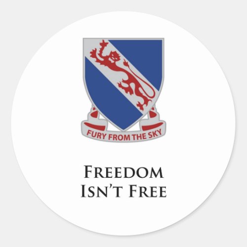 508th PIR_Freedom Isnt Free Classic Round Sticker