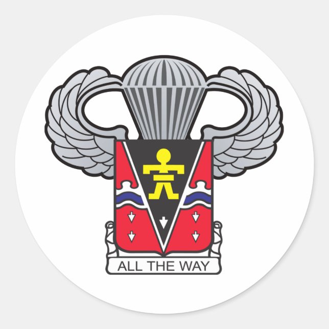 509th Airborne Crest with Airborne Wings Classic Round Sticker (Front)