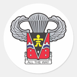 509th Airborne Crest with Airborne Wings Classic Round Sticker