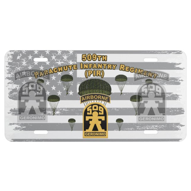 509th Airborne Infantry Regiment  License Plate (Front)