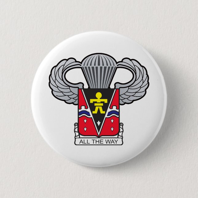 509th Airborne with Airborne Wings 2 Pinback Button (Front)