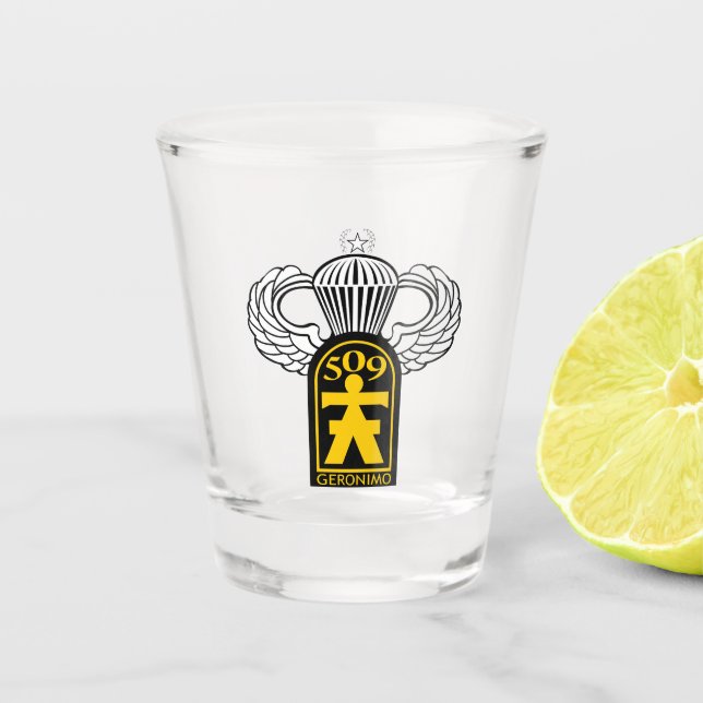 509th Airborne with Jump Wings Shot Glass (Front)