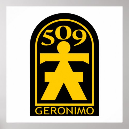 509th PIR Geronimo Patch Poster