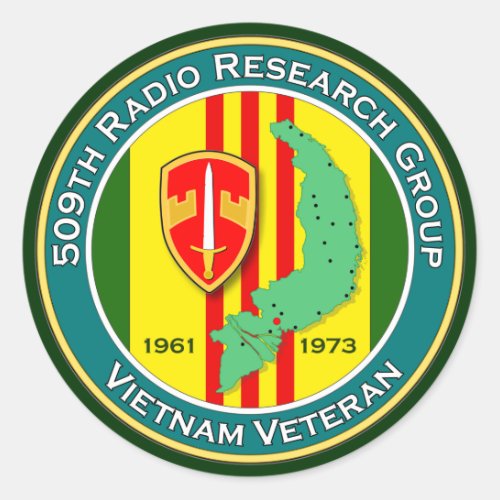 509th RRG _ ASA Vietnam Classic Round Sticker