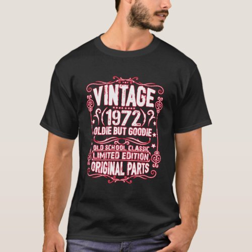 50 1972 Old School 50Th T_Shirt