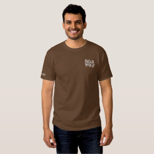 50/50 BEAR WOLF by Approachable Wolf ( J H T ) Embroidered T-Shirt