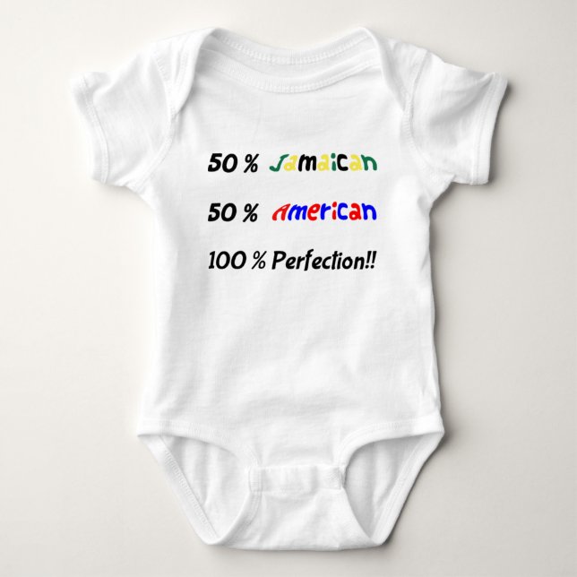 50/50 Jamaican and American mix Baby vest Bodysuit (Front)