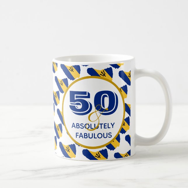 50 & Absolutely Fabulous BARBADOS Celebration Coffee Mug (Right)