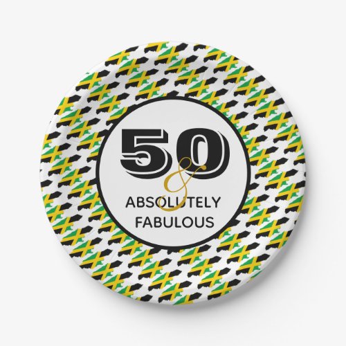 50  Absolutely Fabulous JAMAICA Celebration Paper Plates