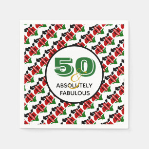 50 & Absolutely Fabulous KENYA Celebration Napkins