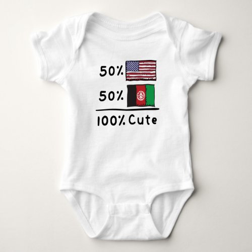 50 American 50 Afghan 100 Cute Afghanistan USA  Baby Bodysuit