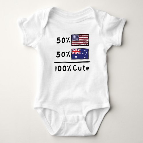 50 American 50 Australian 100 Cute Australia US Baby Bodysuit