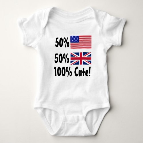 50 American 50 British 100 Cute Baby Bodysuit