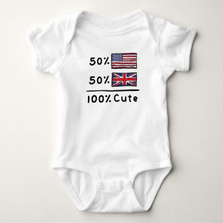 50% American 50% British 100% Cute United Kingdom Baby Bodysuit