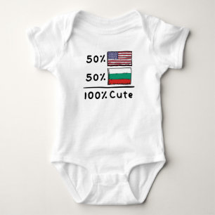 50% American 50% Bulgarian 100% Cute Bulgaria USA Baby Bodysuit