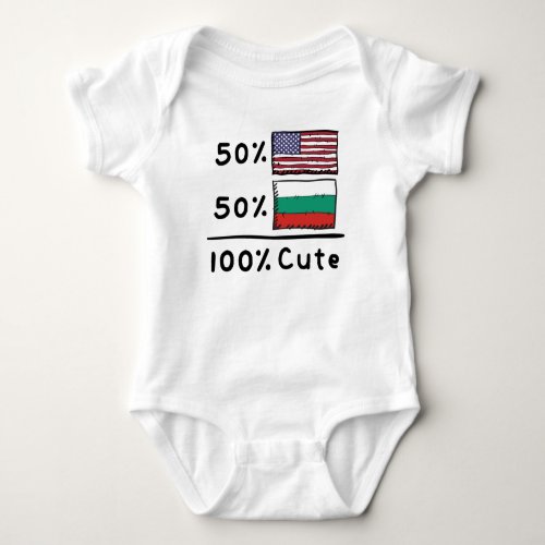 50 American 50 Bulgarian 100 Cute Bulgaria USA  Baby Bodysuit