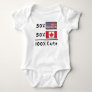 50% American 50% Canadian 100% Cute Canada USA Fla Baby Bodysuit