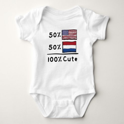 50 American 50 Dutch 100 Cute Netherlands USA F Baby Bodysuit