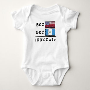 50% American 50% Guatemalan 100% Cute Guatemala US Baby Bodysuit