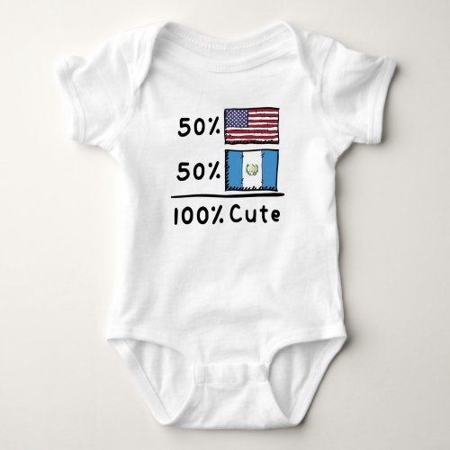 50 American 50 Guatemalan 100 Cute Guatemala US Baby Bodysuit