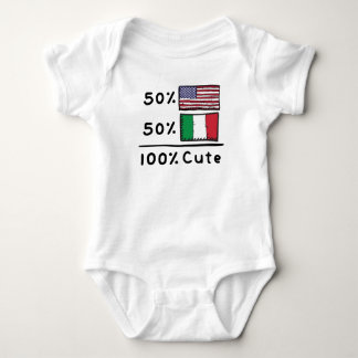 50% American 50% Italian 100% Cute Italy USA Flags Baby Bodysuit